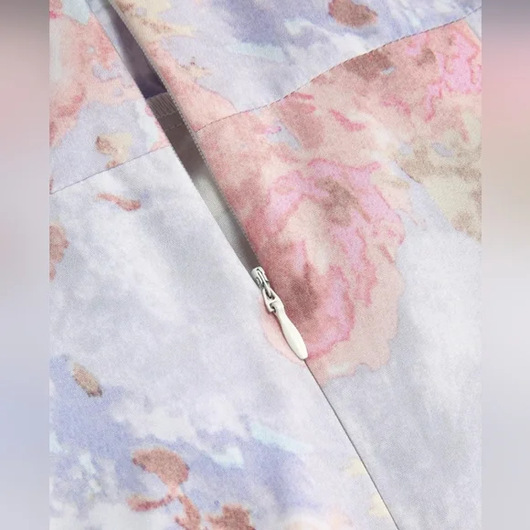 CIDER Illusion Ruched Floral Midi Dress. Size L. NWT - Picture 3 of 10